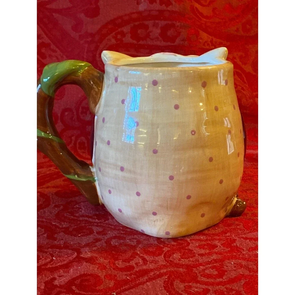 PIER One IMPORTS Hand Painted Cup 24oz Mug Dolomite OLLI THE OWL Large Coffee